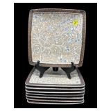 SET OF 8 NAUTICA FLORAL CERAMIC PLATES