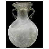 LARGE ART GLASS 2 HANDLE URN VASE