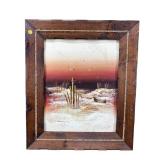 A.FALCONE OCEAN LANDSCAPE OIL ON BOARD