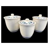 3 PC SET PFALTZGRAFF BLUEBERRY STONEWARE CANISTERS