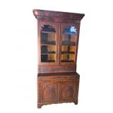 19TH CENT. FLAME MAHOGANY 2 PC SECRETARY