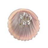 VINTAGE HAND PAINTED SATIN PINK SHELL TRINKET DISH