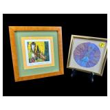 2 PC LOT PRAGUE KUZENNY 2005 PEN & INK/IRIDESCENT