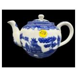 FLOW BLUE PORCELAIN TEAPOT