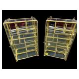 PR OF MIRRORED FIGURINE DISPLAYS