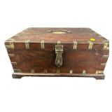ANTIQUE BRASS ADORNED TOOLBOX