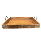 RUSTIC POTTERY BARN NATURAL PATINA WOODEN TRAY