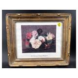 WOODEN FRAMED ROSE PRINT