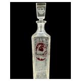 1920ï¿½s-1930ï¿½s ETCHED CRYSTAL AND RUBY FLASH BOTTLE