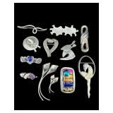 LOT OF STERLING 925/MEXICO BROOCHES/PINS
