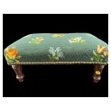 NEEDLEPOINT UPHOLSTERED FOOT STOOL