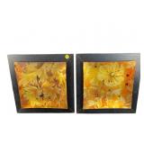 PR OF DECORATIVE LEAF PLATE WALL HANGINGS