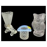 3 PC LOT CLEAR ART GLASS MINIATURES