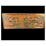 HAND CARVED WOODEN ORIENTAL PLAQUE