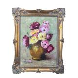 ORNATE FRAME OIL ON BOARD SIGNED ELLEN SCHMIDT