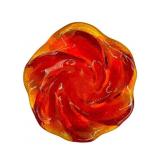 FENTON MCM ORANGE SWIRL CADMIUM FREEFORM ASHTRAY