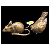 2 PC LOT S.W. 2004-2005 HANDMADE CHALKWARE MOUSE