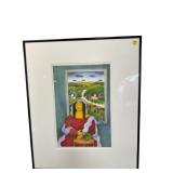 YU CHA PAK 00 MONA LISA FRAMED WATER COLOR