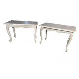 2 DISTRESSED FINISH FRENCH TABLES