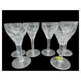 SET OF 6 CRYSTAL WINE CORDIALS