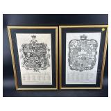 2 THOMAS BARRON CREST ENGRAVINGS