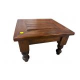 WALNUT TURNED LEG STOOL