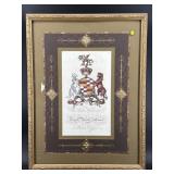 HERALDIC PRINT FEATURING COAT OF ARMS AND
