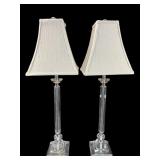 2 MODERN DESIGN LUCITE AND METAL TABLE LAMPS