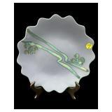 HILBORN POTTERY PURPLE AND BLUE RUFFLED PLATE