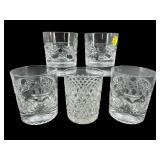 LOT OF 5 CRYSTAL HIGH BALL GLASSES
