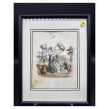SWEET PEA BY J.J. GRANDVILLE PRINT IN FRAME