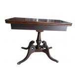 ROSEWOOD PEDESTAL FLIPTOP GAME TABLE
