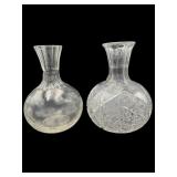 PR OF ANTIQUE CUT CRYSTAL WATER CARAFES