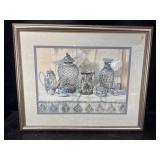 JOY EVANS BLUE AND WHITE PORCELAIN WATER COLOR