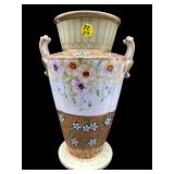 NIPPON HAND PAINTED LARGE PORCELAIN VASE