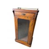 19TH CENT. WALNUT INLAID 1 DOOR CABINET
