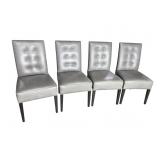 4 MODERN DESIGN LEATHER HIGHBACK CHAIRS