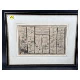 FRAMED MAP PRINT BASED ON THE 1675 BRITANNIA