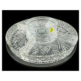5 PC SHANNON CRYSTAL CHIP & DIP SET W/ LAZY SUSAN