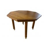 WALNUT OCTAGAN ROLLING GAME TABLE