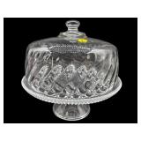 LARGE FEDERAL GLASS CAKE STAND WITH COVER