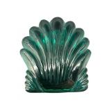 WATERFORD CRYSTAL TEAL SCALLOP SHELL PAPERWEIGHT