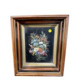 FLORAL STILL LIFE PAINTING ON GLASS