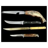 LOT OF 4 FIX BLADE KNIVES