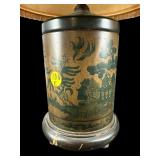 SMALL ORIENTAL METAL BEDSIDE TABLE LAMP