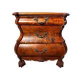SPANISH MARQUETRY INLAID KETTLE FORMED NIGHTSTAND