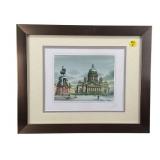 SIGNED WATERCOLOR PRINT OF ISAACS CATHEDRAL