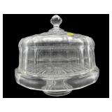 LARGE VINTAGE GODINGER CRYSTAL CAKE STAND WITH