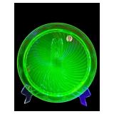 ANCHOR HOCKING SPIRAL GREEN DEPRESSION URANIUM