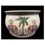 CHINESE HAND PAINTED PORCELAIN ELEPHANT BOWL